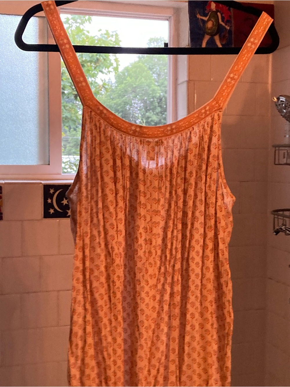 Casual Orange Printed Women's Camisole Tank